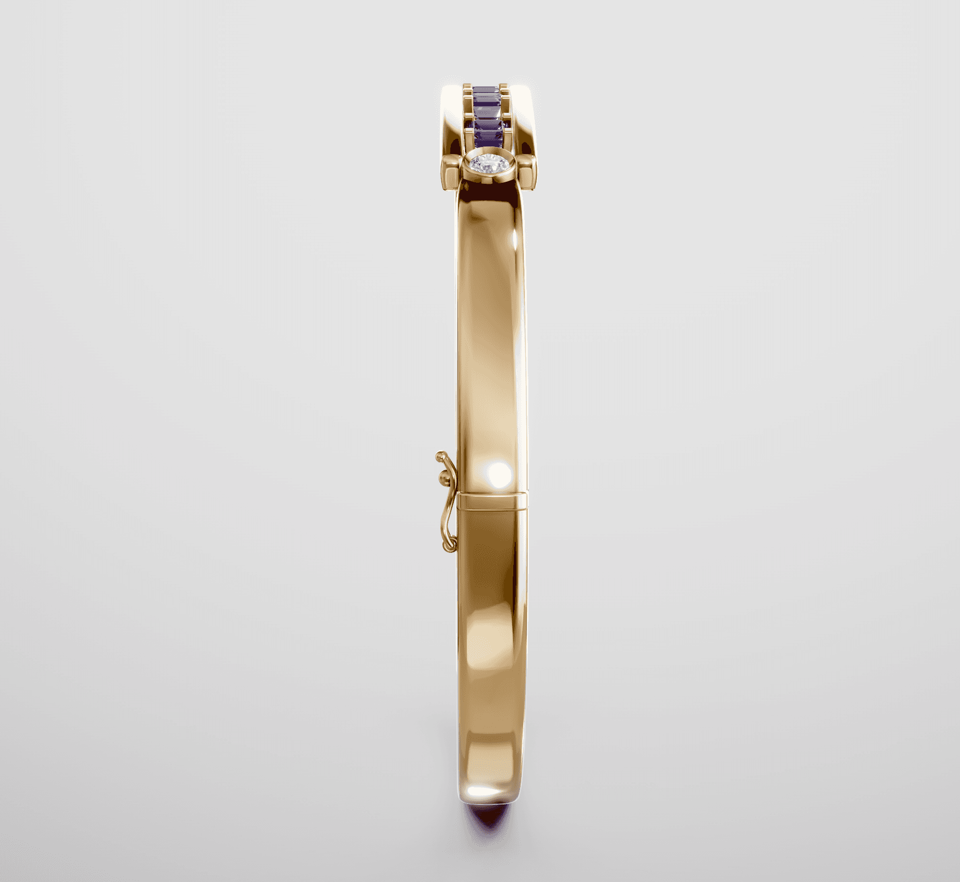 100% Made in Italy | 디지털 미학과 장인정신의 결합, 14K 골드 & 자수정 링크 뱅글 프리오더 6